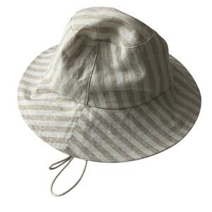 Wyeth Cotton Linen Stripe Bucket Hat Women One Size NEW